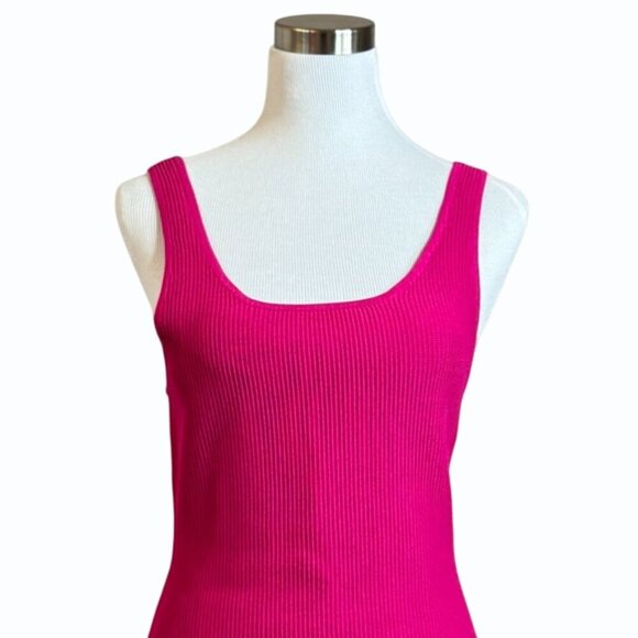Babaton Aritzia Bodycon Squareneck Tank Dress Womens Size L‎ Pink Legally Blonde - Picture 3 of 11